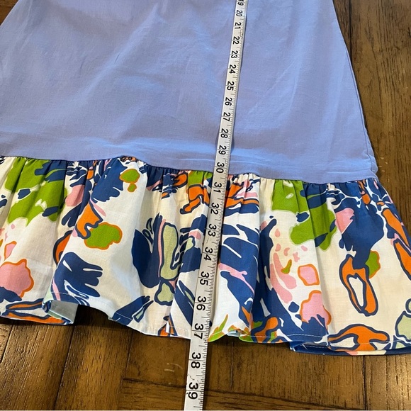NWT CK Bradley Light Blue Sleeveless Dress, Me, Ruffle Print Hem GirlCore - Picture 9 of 9